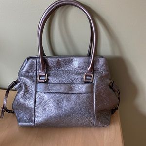 Kate Spade iridescent metallic silver handbag